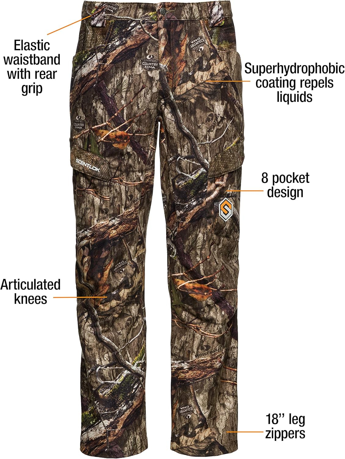 Forefront Camo Hunting Pants - Midweight & Water Repellent Pants with Carbon Alloy Odor Reducing Technology