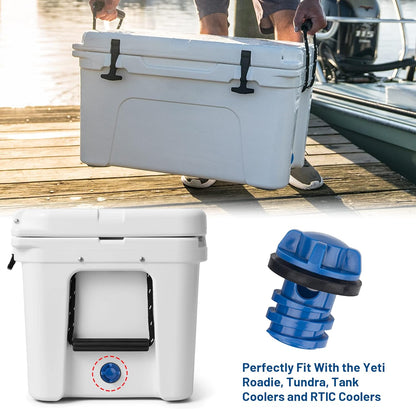 Cooler Drain Plug, 2 Pack Replacement, Compatible with Yeti Roadie, Tundra, And