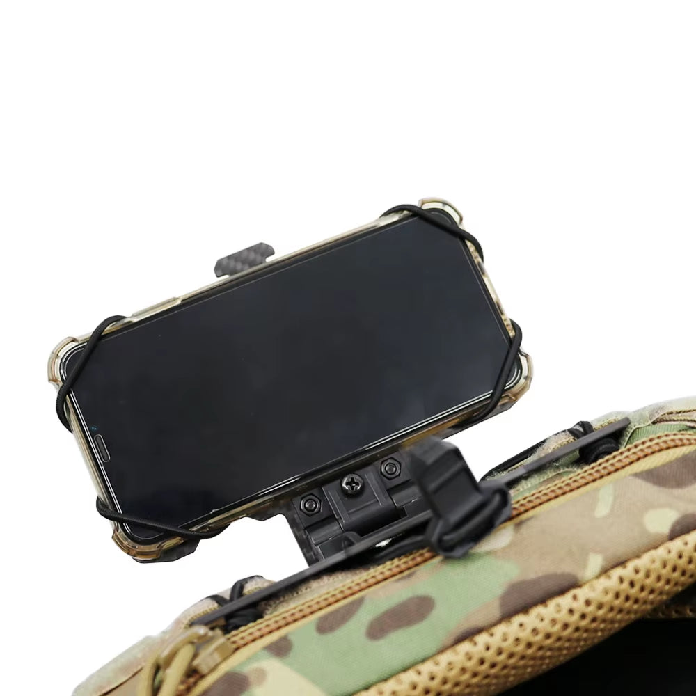New Carbon Fiber Tactical MOLLE Folding Navigation Board Hunting Airsoft Vest Mobile Phone Holder Mount for Screen Size 4.7'-6.7