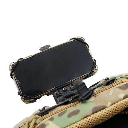 New Carbon Fiber Tactical MOLLE Folding Navigation Board Hunting Airsoft Vest Mobile Phone Holder Mount for Screen Size 4.7'-6.7