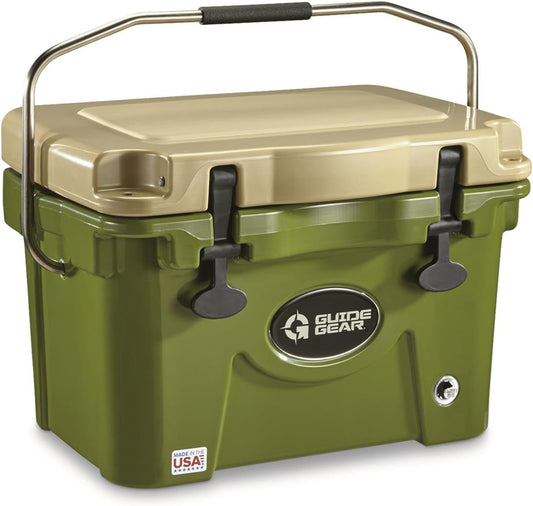Insulated Hard Cooler, for Outdoor, Camping, Hunting, Keep Beverages and Drinks Chilled, Dry-Ice Compatible, Made in USA