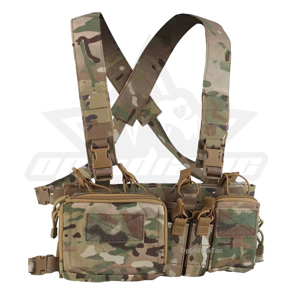 Ophidiatac D3CRH Tactical Chest Rig, Multi-Function Modular Wargame Vest, Lightweight with Mag Pouch, Airsoft Hunting Gear