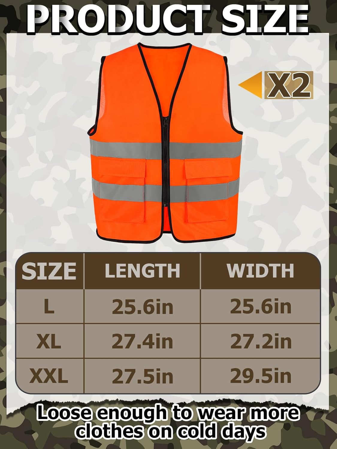Blaze Orange Hunting Vest and Beanie Set - High Visibility Safety Gear