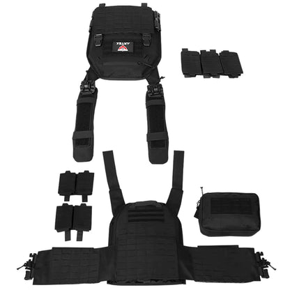 Tactical Plate Carrier Quick Release Fast Adjust Cummerbund Laser Cut Vest with Magazine Pouch MOLLE Lightweight Hunting Gear