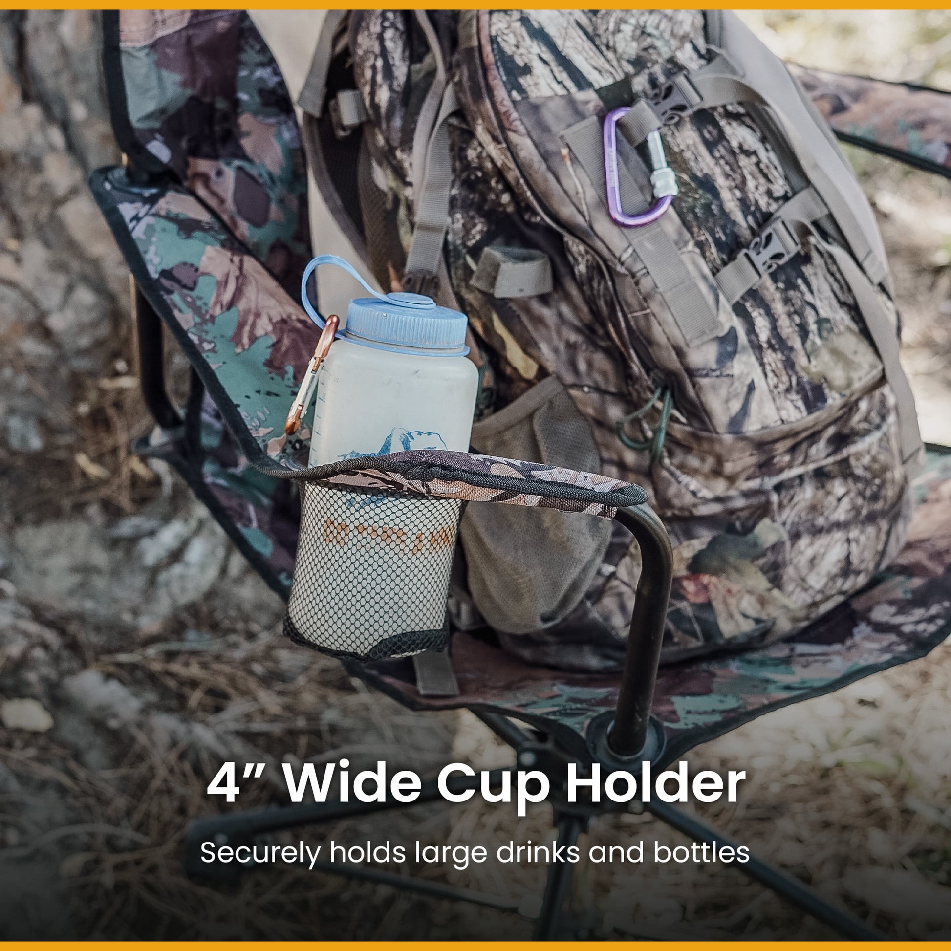 KKS0320U Degree Swivel Hunting Chair W/ Armrests, Camo Color for Camouflage Blinds,