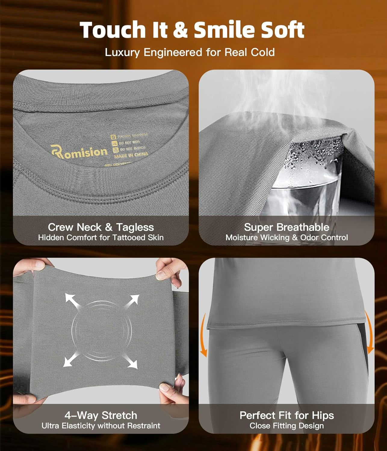 2 Pack Thermal Underwear for Men Long Johns Fleece Lined Hunting Gear Bottom Top Set Base Layer Cold Weather XS-4XL