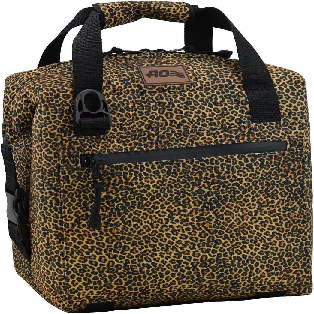 Leopard Print Cooler, High-Density Insulation, 12-Can, Made in USA