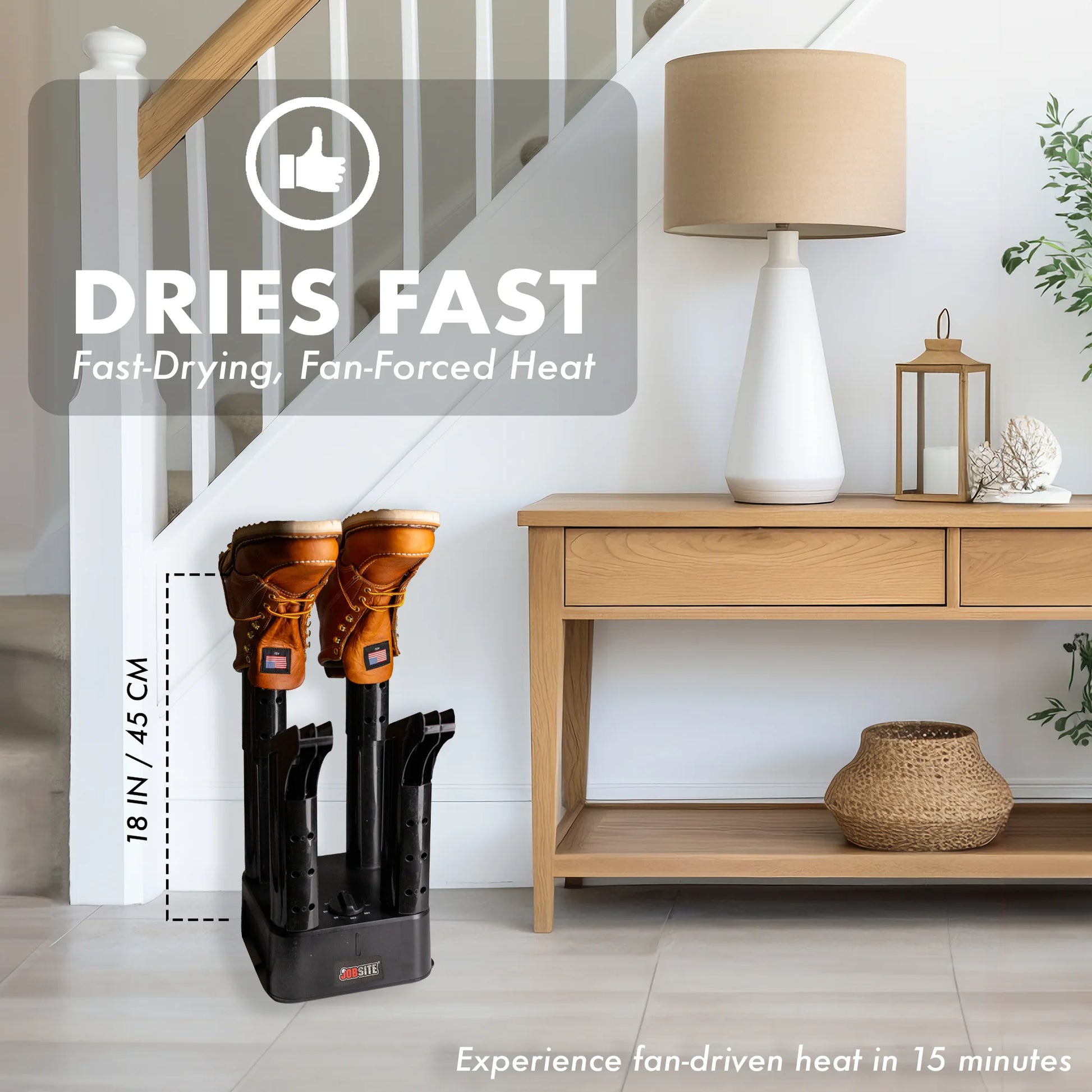 Boot Dryer with Heat Blower Fan, Glove & Shoe Dryer, Helps Reduce Odors