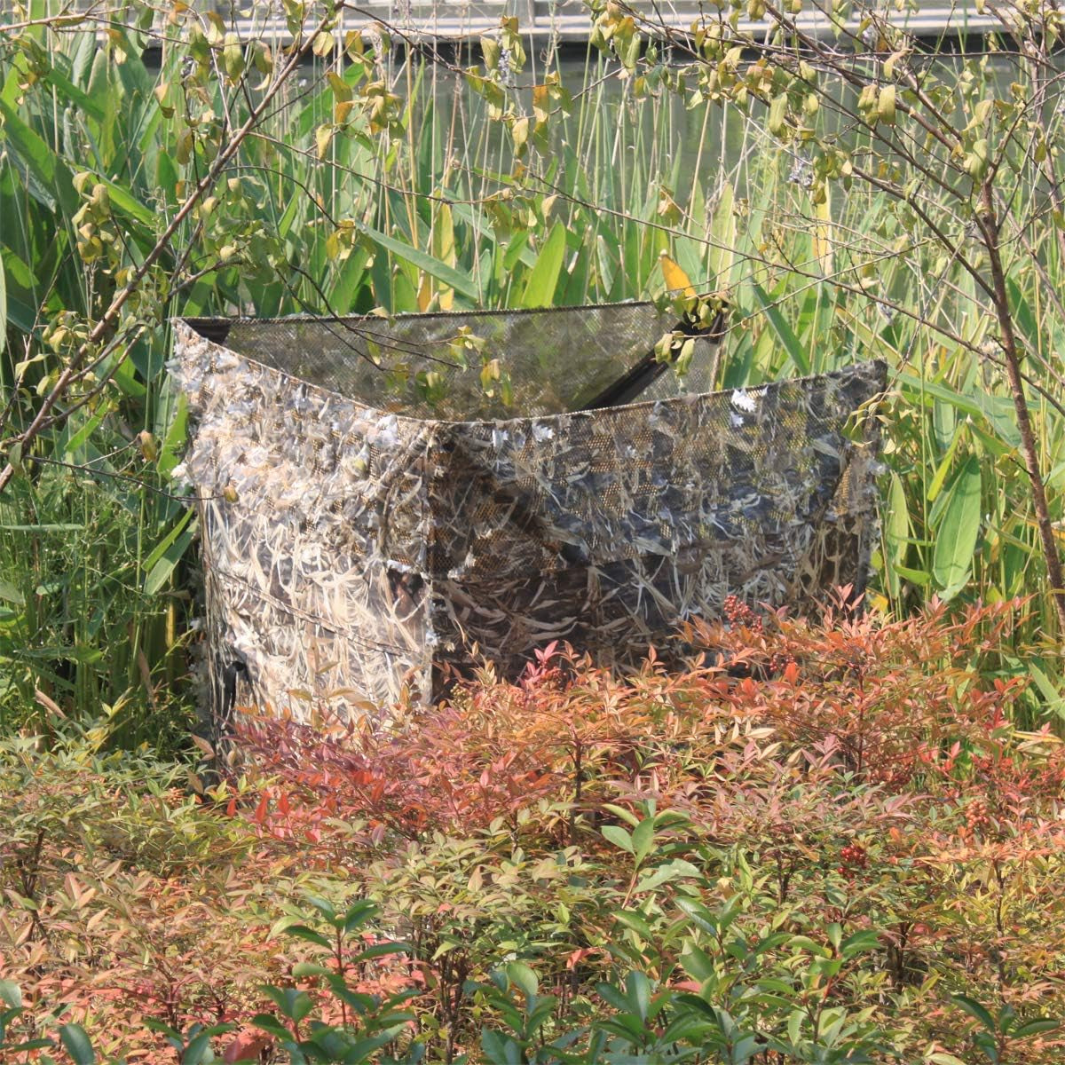 Pop up Ground Blind for Deer Duck Turkey Hunting Portable Quick Setup Lightweight Green/Brown/Dry Grass Ground Peg Included