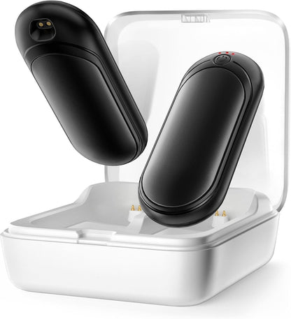 Hand Warmers Rechargeable with 10000 Mah Charging Case, 2 Pack Portable Electric