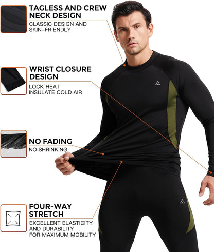 Thermal Underwear Long Johns Set Mens Winter Gift Hunting Gear Sport Base Layer Bottom Top