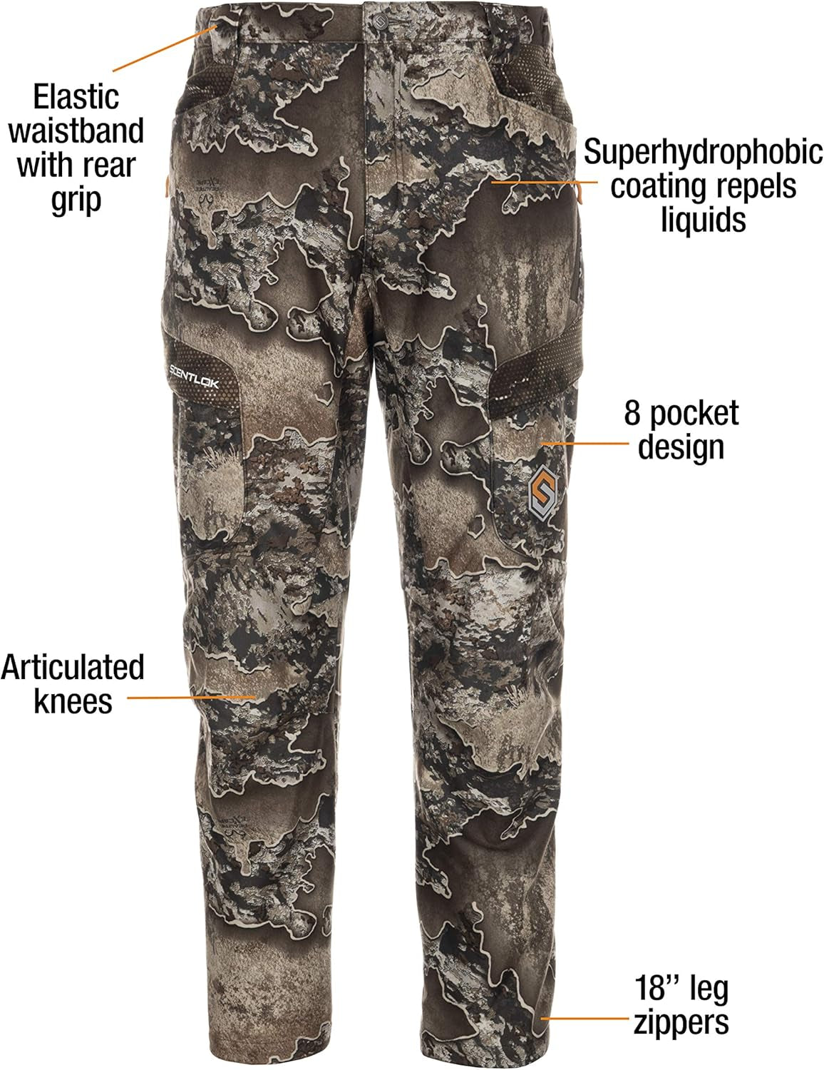 Forefront Camo Hunting Pants - Midweight & Water Repellent Pants with Carbon Alloy Odor Reducing Technology