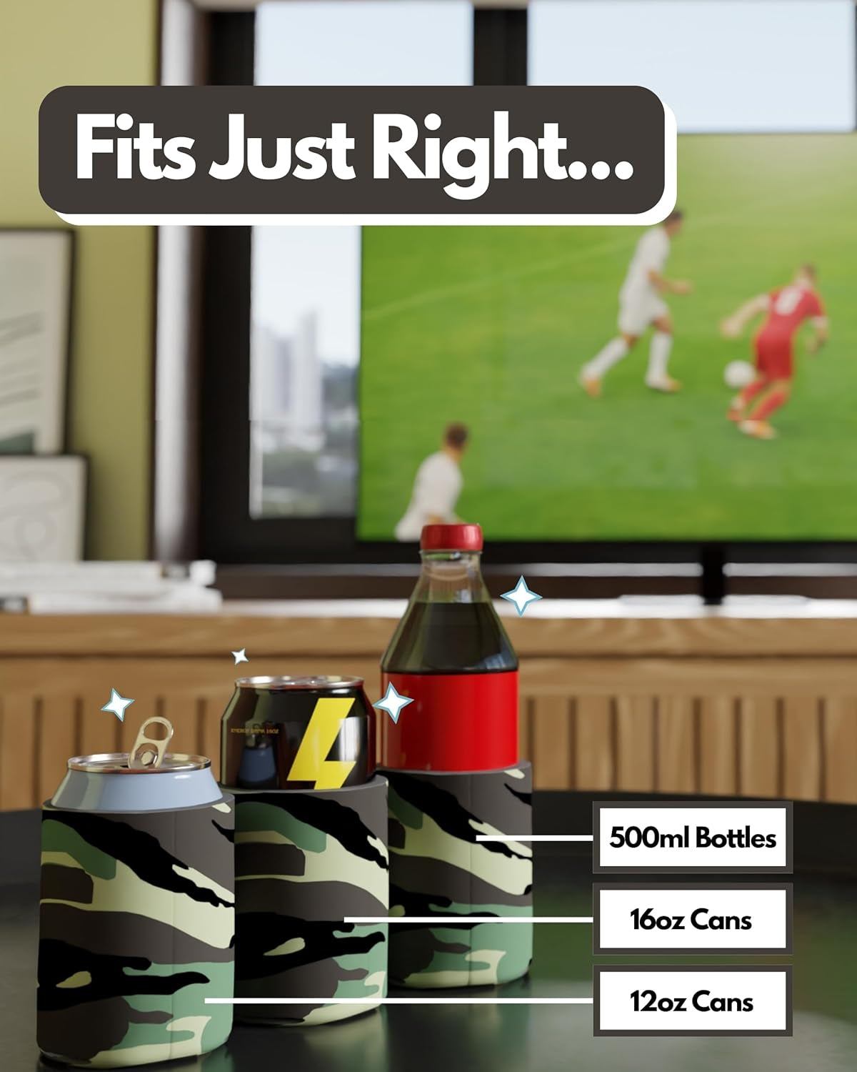 100 Pack Camo Blank Can Cooler Sleeves, Customizable Bulk Insulated Foam for Beer, Collapsible Plain Drink Holder, Cold Soda Insulator, 12Oz Regular, 16Oz Tall Cans