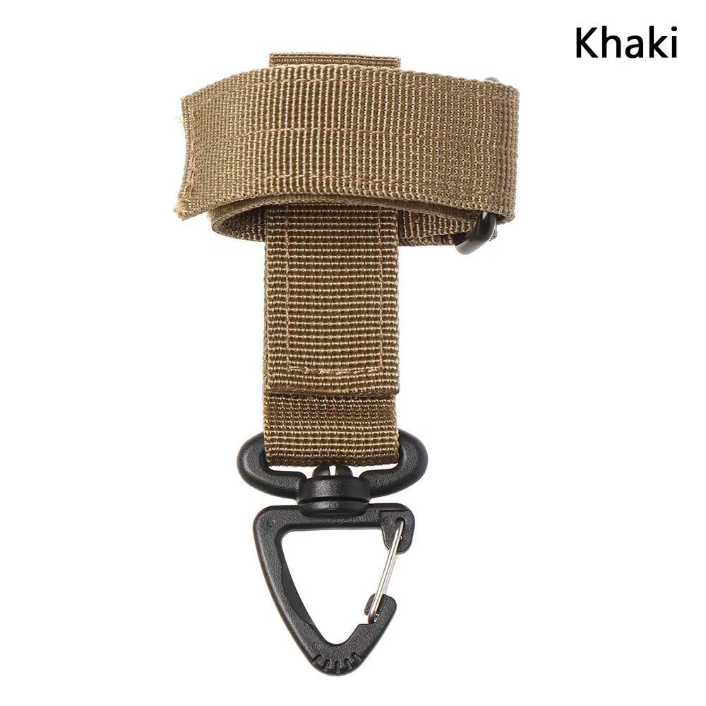 Tactical Molle Hook-Webbing Keychain-Key Ring Holder Hunting Gear Keeper Pouch Key Chain Nylon Belt Keychain EDC Molle Webbing