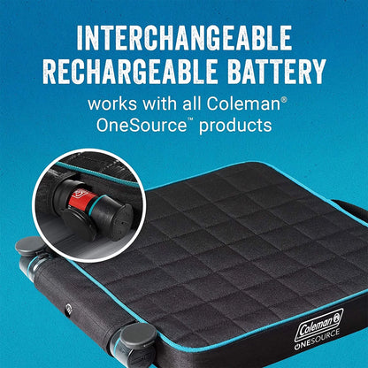 Onesource Outdoor Heated Camping Chair Pad with Rechargable Battery, Black