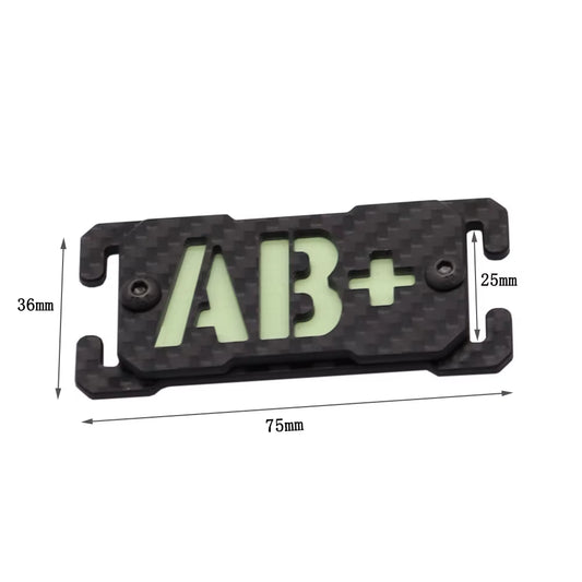 Glow in Dark Carbon Fiber Blood Type Molle Tactical Patch Luminous Reflective Backpack Attachment Applique Fastener Badge Emblem