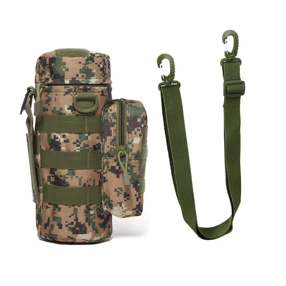Tactical Molle Zipper Camo Water Bottle Pouches Small Mess Pouch Nylon Waterproof Waist Bag Outdoor Travel Sports Bottle Pouch