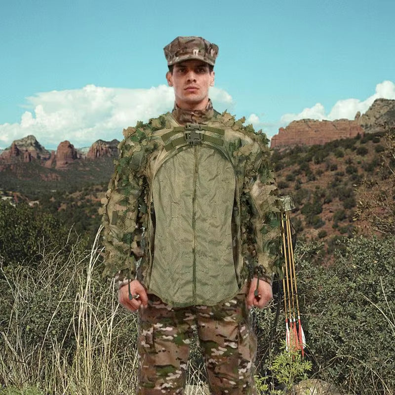 Ghillie Suit Breathable Ghillie Suit for Turkey Hunting Hunting Gear Camouflage Material Woodland Camouflage Jacket & Pants