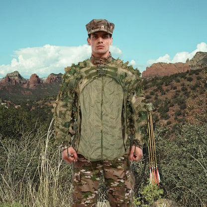 Ghillie Suit Breathable Ghillie Suit for Turkey Hunting Hunting Gear Camouflage Material Woodland Camouflage Jacket & Pants