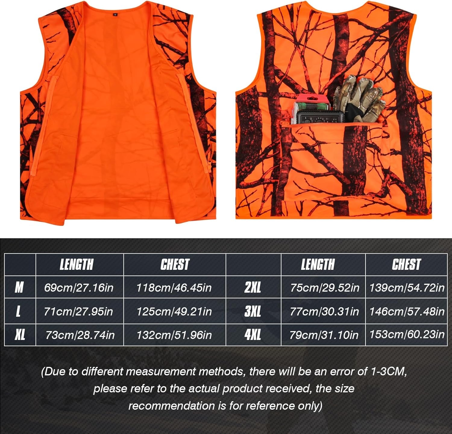 Lightweight Blaze Orange Hunting Vest with Pocket for Big Game Hunting