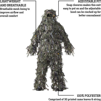 Men'S 3-Piece 3-D Ghillie Suit, Woodland Camo – Hunting Ghillie Suit