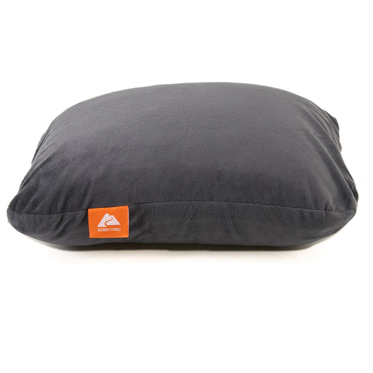 Memory Foam Camping Pillow, Adult Use, Dark Grey Color.