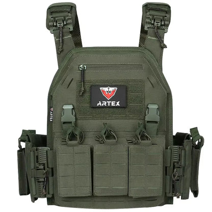 Tactical Plate Carrier Quick Release Fast Adjust Cummerbund Laser Cut Vest with Magazine Pouch MOLLE Lightweight Hunting Gear