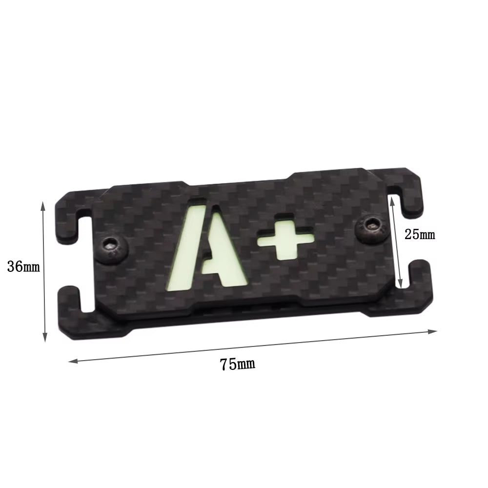 Glow in Dark Carbon Fiber Blood Type Molle Tactical Patch Luminous Reflective Backpack Attachment Applique Fastener Badge Emblem