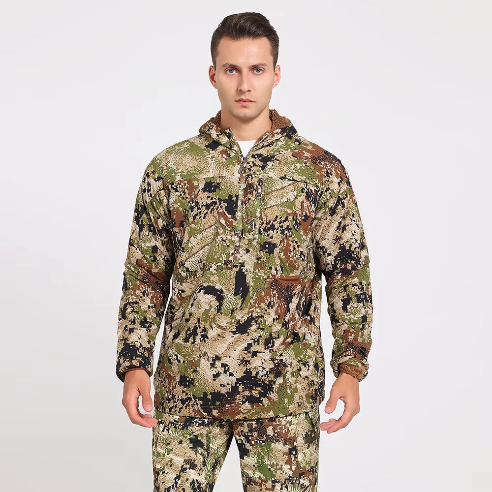 High Quality Ambient Hoody Hunting Apparel Gear Outdoor Camo Kangaroo Pocket Hoodie Spring Fall Fleece Lining Hunting Jacket