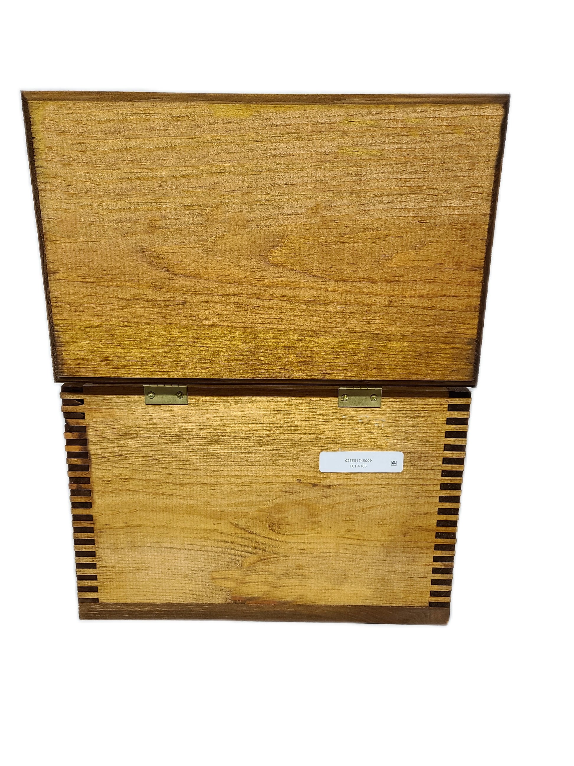 Whitetail Deer Solid Pine Ammo Box with Notched Finger-Joint Construction, Rugged Hardware, Size Is 14 1/2" X 9" X 10 1/8"