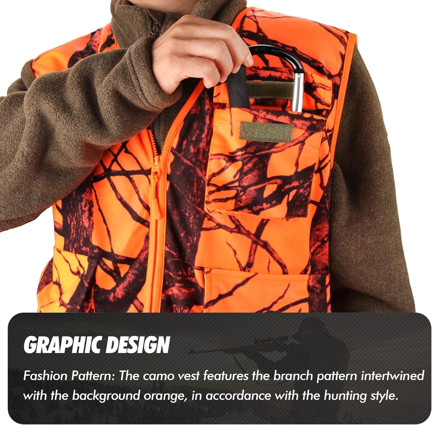 Lightweight Blaze Orange Hunting Vest with Pocket for Big Game Hunting