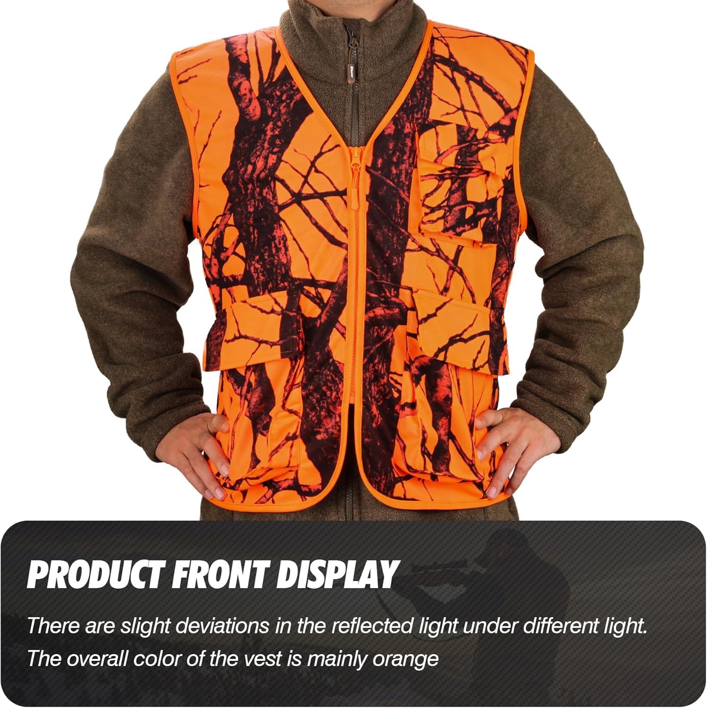 Lightweight Blaze Orange Hunting Vest with Pocket for Big Game Hunting
