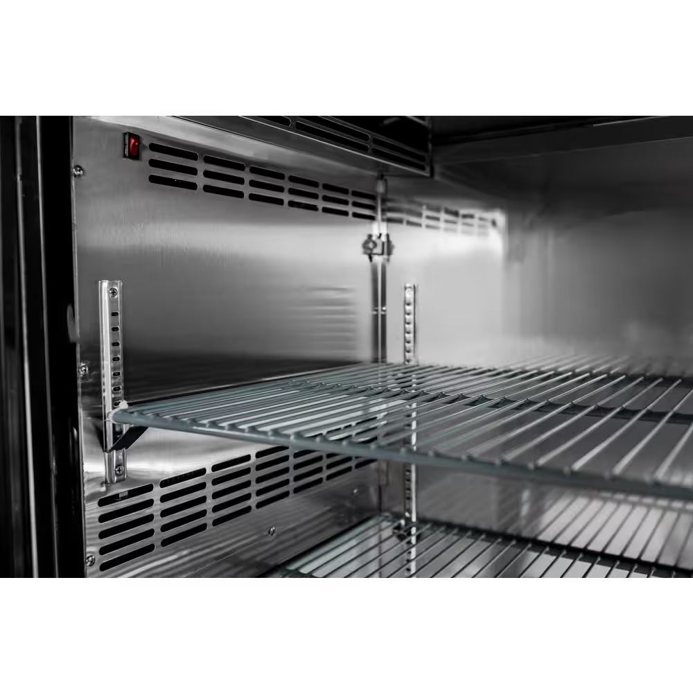 72 In. W 19.6 Cu. Ft. Commercial under Back Bar Cooler Refrigerator with Glass Doors in Stainless Steel