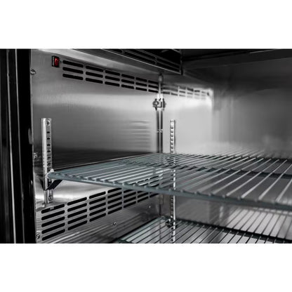 72 In. W 19.6 Cu. Ft. Commercial under Back Bar Cooler Refrigerator with Glass Doors in Stainless Steel