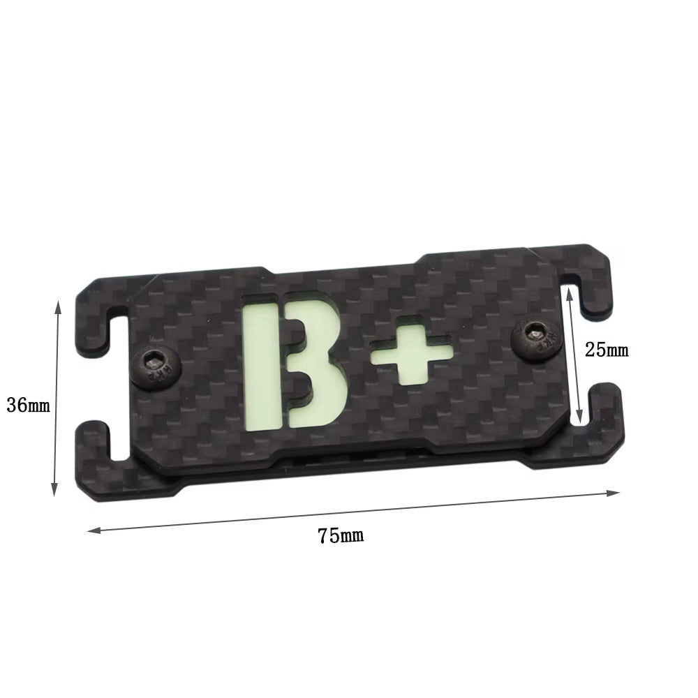 Glow in Dark Carbon Fiber Blood Type Molle Tactical Patch Luminous Reflective Backpack Attachment Applique Fastener Badge Emblem
