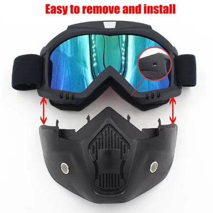 Bicycle Helmet Full Face Anti-Fog Mask Helmet Airsoft Full Head Gear Paintball Mask with Mouth Filter Safety Goggle Hunting Gear