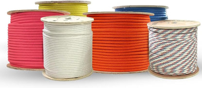 Arborist Double Braided Polyester Rope - Heavy Duty Tree Pulling Rope, Rigging, Tree Ropes, Arborist Pulling, Felling, Sailing, Industrial Rigging (0.625 in X 10 Ft) Orange