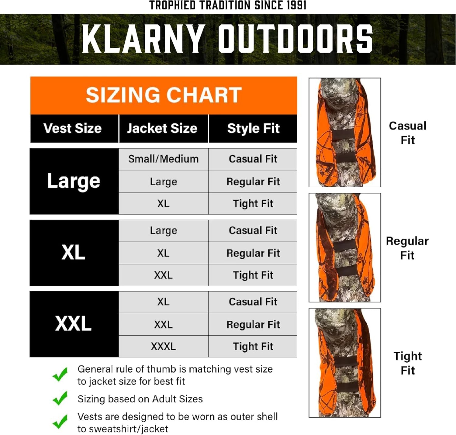 Klarny High Visibility Orange Safety Vest - Waterproof Hunting Gear