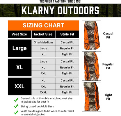 Klarny High Visibility Orange Safety Vest - Waterproof Hunting Gear
