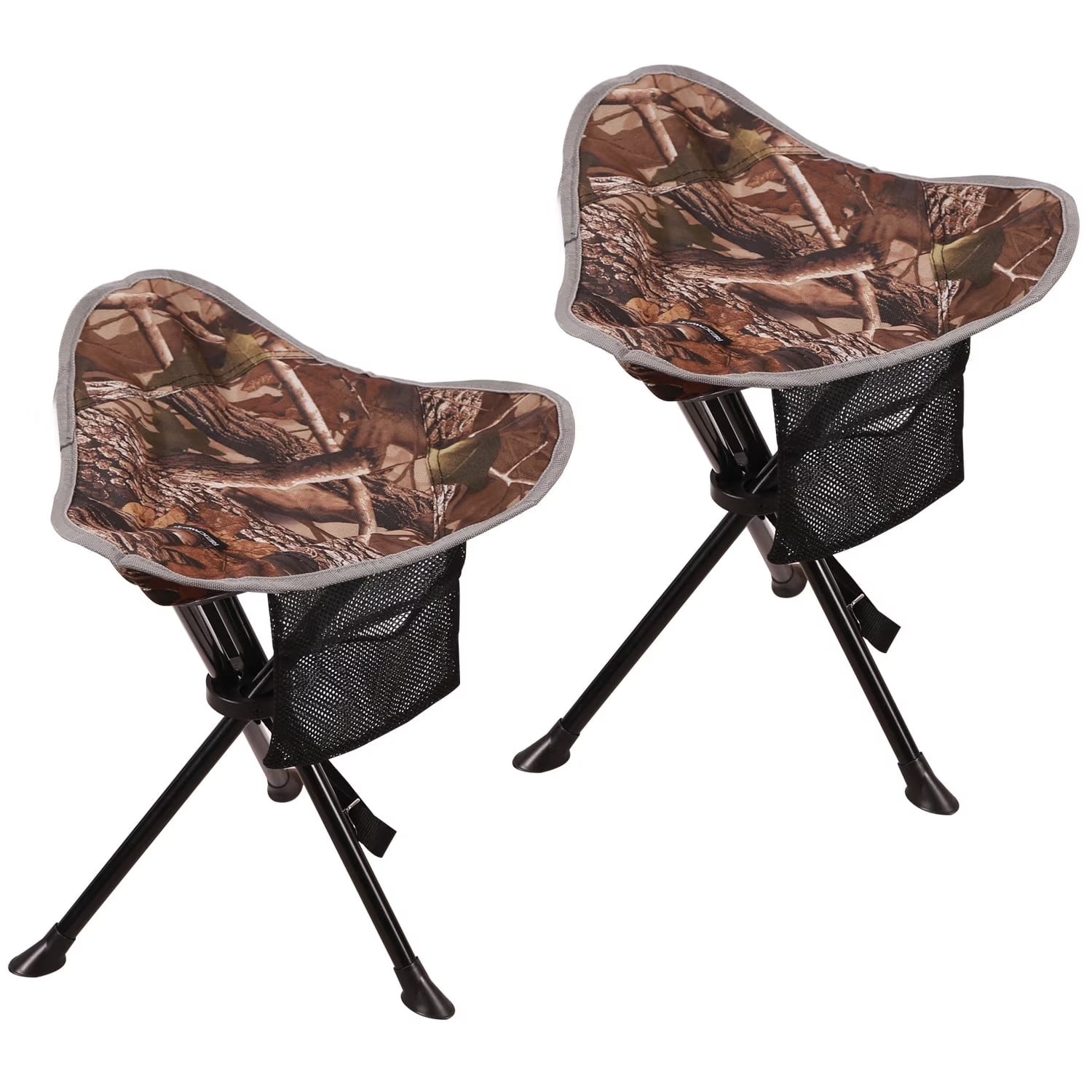 2 Pack Folding Trippod Stool Lightweight, Portable 3 Legged Tripod Chairs for Adults Fishing Backpacking Hunting, Camo