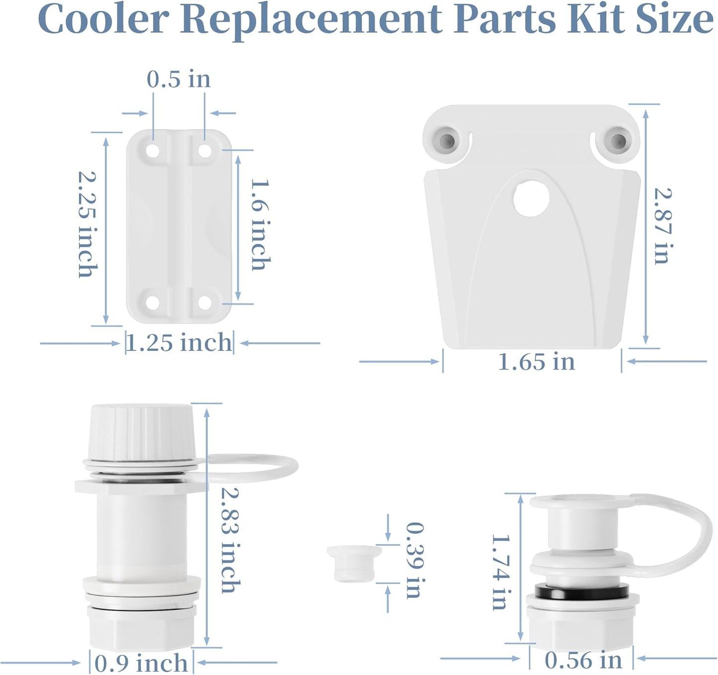 Replacement Parts Kit for Igloo Coolers - Plastic Hinges, Latches, Screws, Threa
