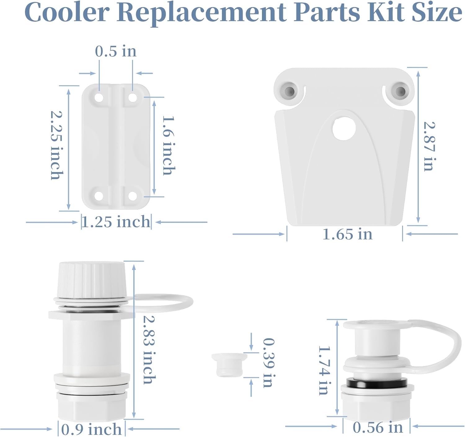 Replacement Parts Kit for Igloo Coolers - Plastic Hinges, Latches, Screws, Threa