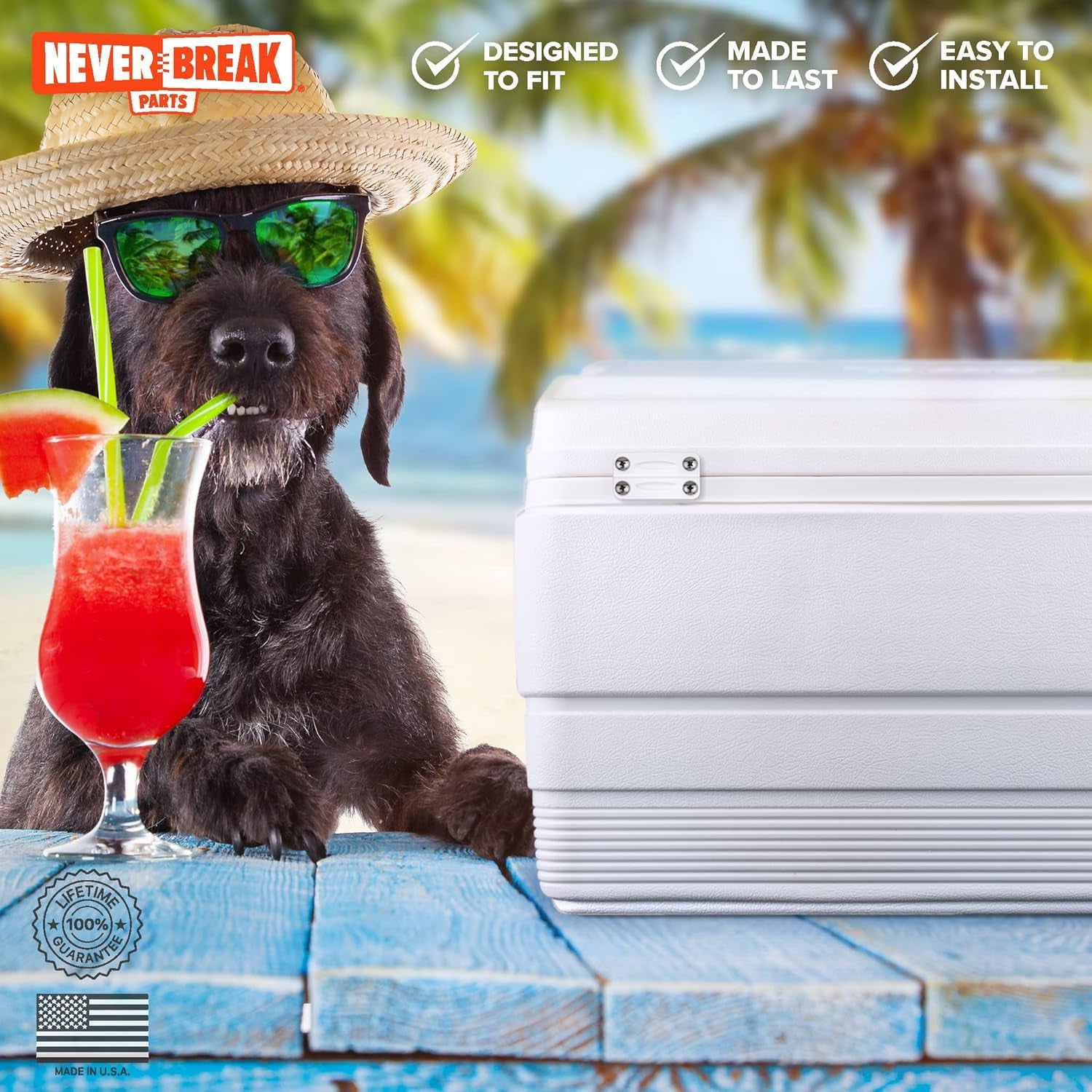 - 2 Pack White Igloo Cooler Hinges Replacement with Screws | High Strength Igloo Cooler Replacement Parts | Igloo Parts Kit for Ice Chests