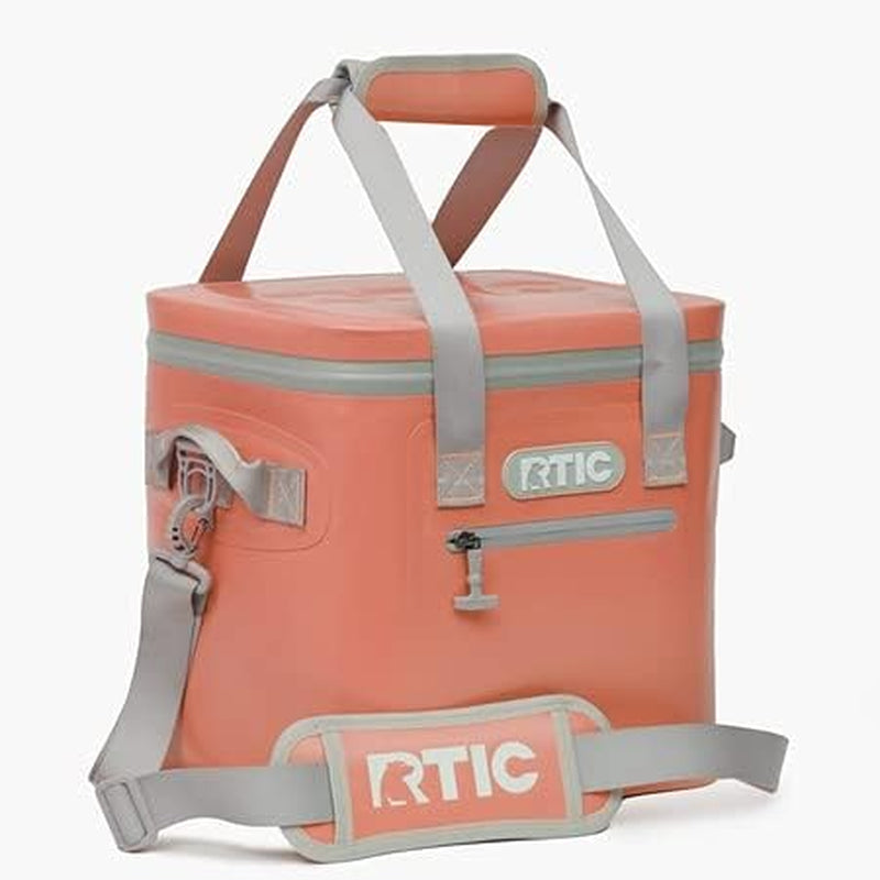 Soft Cooler 12, Insulated Bag, Leak Proof Zipper, Keeps Ice Cold for Days (Coral)