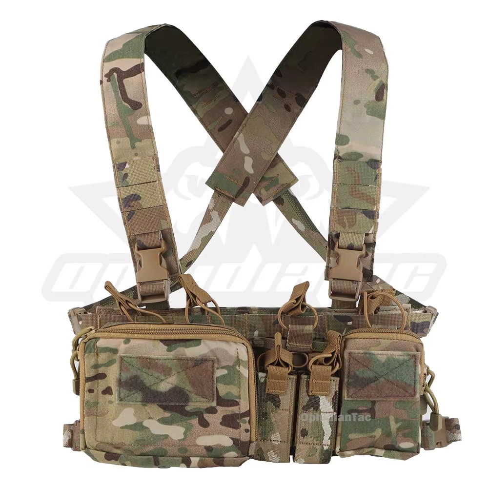 Ophidiatac D3CRH Tactical Chest Rig, Multi-Function Modular Wargame Vest, Lightweight with Mag Pouch, Airsoft Hunting Gear