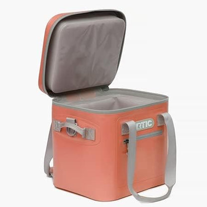 Soft Cooler 12, Insulated Bag, Leak Proof Zipper, Keeps Ice Cold for Days (Coral)