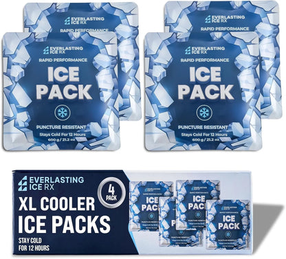Rapid Performance Reusable Ice Packs for Lunch Boxes, Lunch Bags, or Coolers, 21.2 Oz, 4-Pack