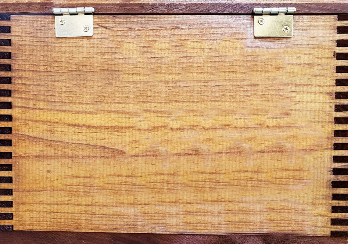 Whitetail Deer Solid Pine Ammo Box with Notched Finger-Joint Construction, Rugged Hardware, Size Is 14 1/2" X 9" X 10 1/8"