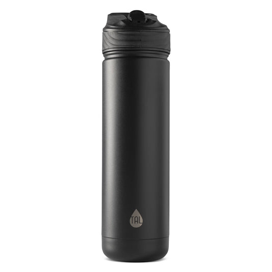 Stainless Steel Ranger Water Bottle with Easy Sip Straw 26 Oz, Black