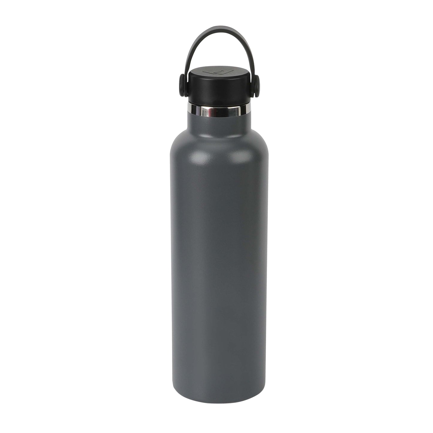 24 Fluid Ounces BPA FREE Double Wall Vacuum Sealed Stainless Steel Water Bottle with Handle, Gray